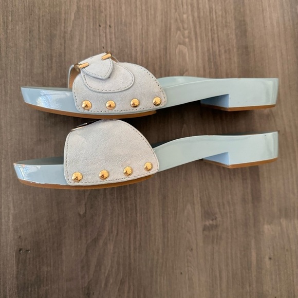 Coach bleeker suede slide sandals light blue size 8 - Picture 10 of 13